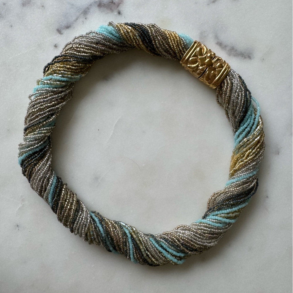 Multi-strand Twisted Italian Glass Bead Necklace